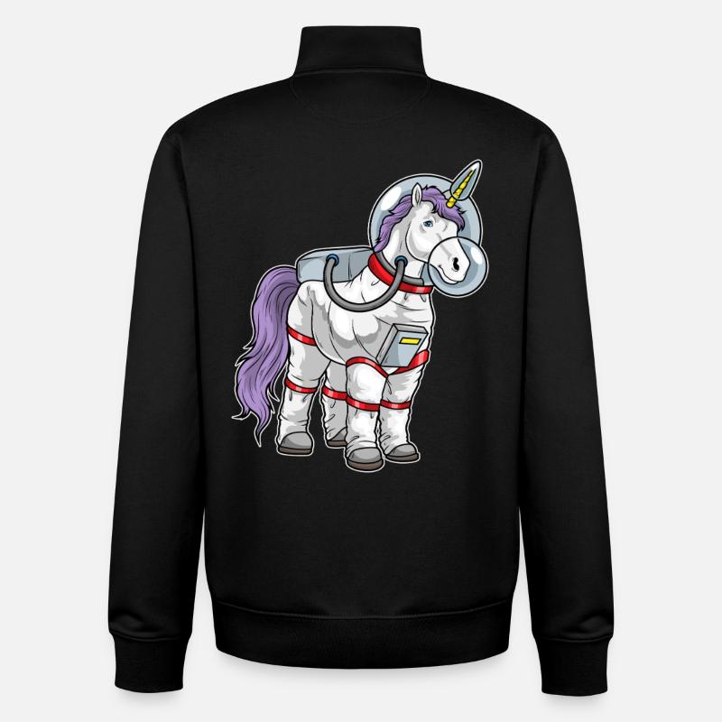 Einhorn Astronaut Weltraum - Unisex Organic Zip Sweatshirt von Stanley/Stella - Schwarz