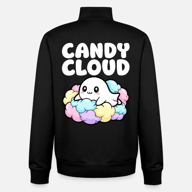 CANDY CLOUD - GHOST HALLOWEEN - Unisex Organic Zip Sweatshirt by Stanley/Stella - black
