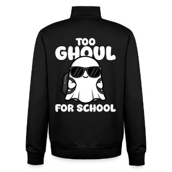 TROP GOULE POUR L’ÉCOLE - HALLOWEEN FANTÔME - Sweat zippé unisexe en coton bio Stanley/Stella - noir - Dos - AI Model Male 185 light (185cm)