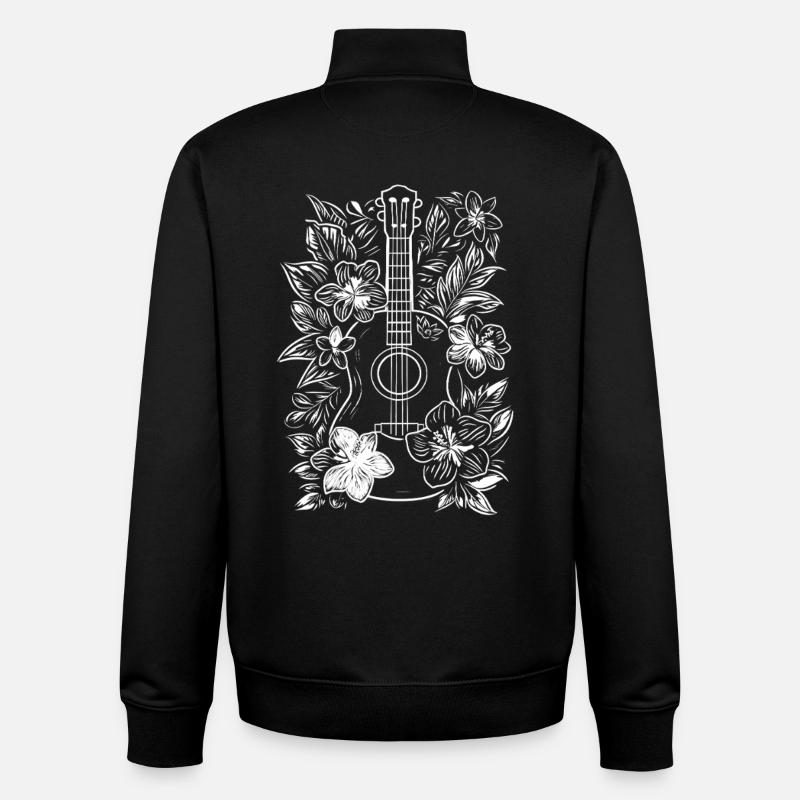 Ukulele Sketch - Unisex Organic Zip Sweatshirt by Stanley/Stella - black