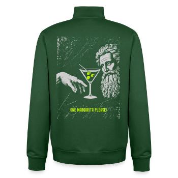 Classical Genius Margarita Design - Unisex Organic Zip Sweatshirt by Stanley/Stella - bottle green - Back - AI Model Male 185 dark (185cm)