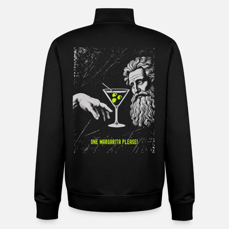 Génie classique Margarita Design - Sweat zippé unisexe en coton bio Stanley/Stella - noir