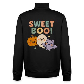 Sweet Boo - Chauve-souris fantôme Citrouille Kawaii Halloween - Sweat zippé unisexe en coton bio Stanley/Stella - noir - Dos - AI Model Male 185 light (185cm)