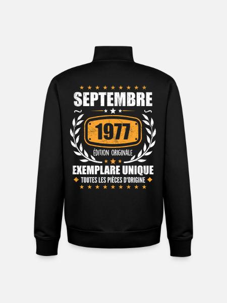 September 1977 Unique copy - September 1977 - Unisex Organic Zip Sweatshirt by Stanley/Stella - black