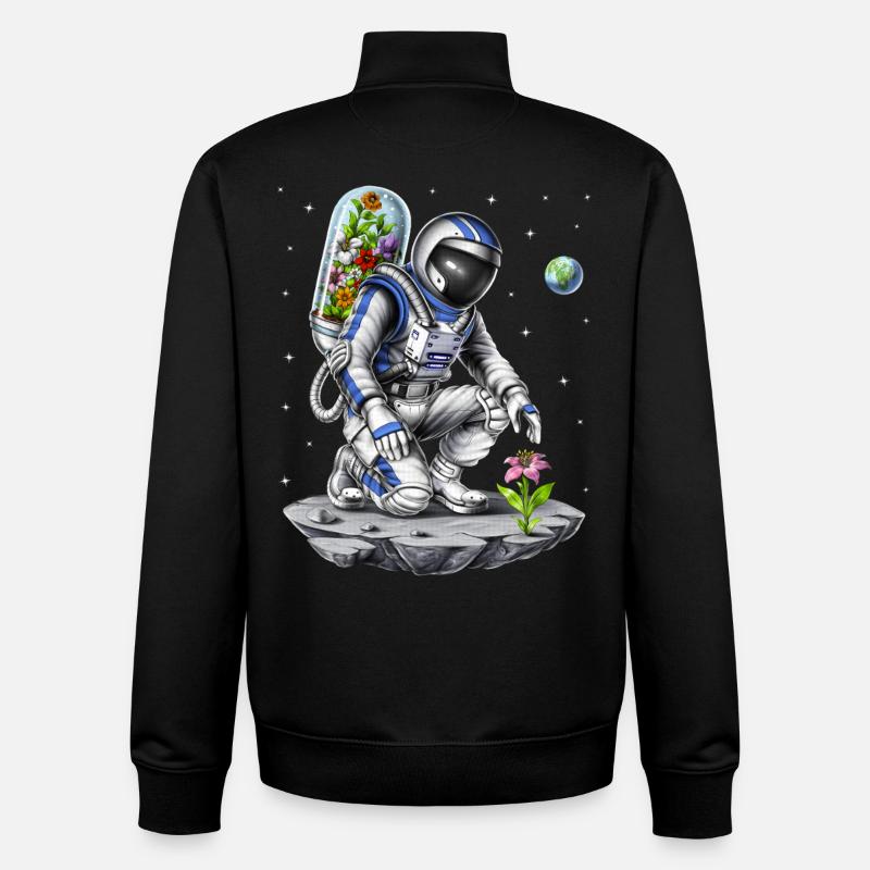 Space Astronaut Botanist - Unisex Organic Zip Sweatshirt by Stanley/Stella - black