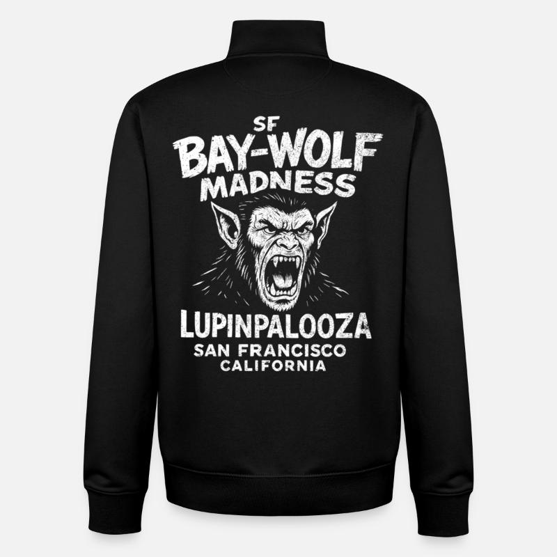 SF Bay Wolf Madness Werewolf - Unisex Organic Zip Sweatshirt by Stanley/Stella - black