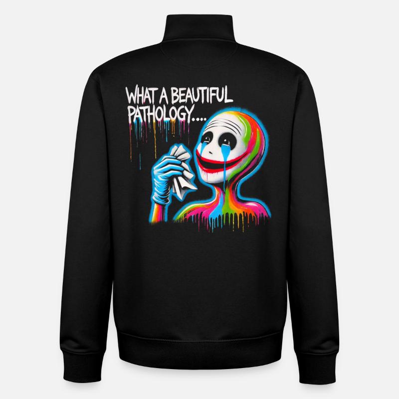 Rainbow Clown Endorsing Pathology - Unisex Organic Zip Sweatshirt by Stanley/Stella - black