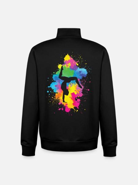 Akrobatiek mit Farbexplosion - Unisex Organic Zip Sweatshirt von Stanley/Stella - Schwarz