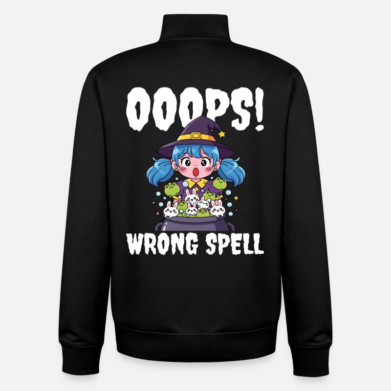 OOOPS! WRONG SPELL - WITCH HALLOWEEN - Unisex Organic Zip Sweatshirt by Stanley/Stella - black