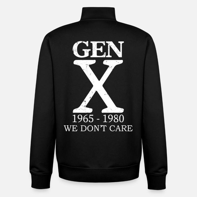 gen x we don't care - Unisex Organic Zip Sweatshirt von Stanley/Stella - Schwarz
