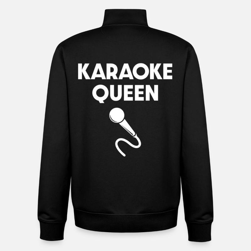 Karaoke Queen Microphone - Sweat zippé unisexe en coton bio Stanley/Stella - noir