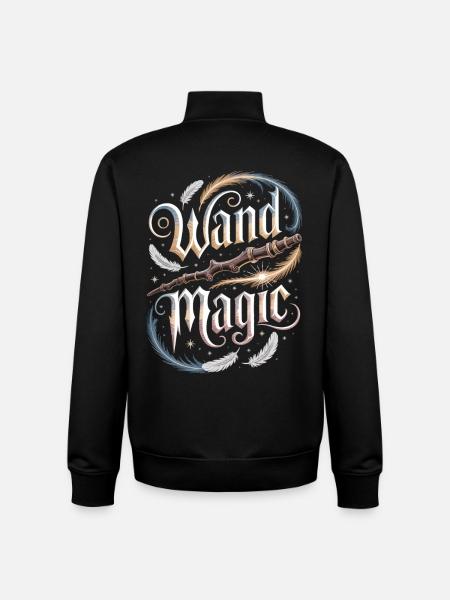 Forest Spell Wand Magician Shirt - Unisex Organic Zip Sweatshirt by Stanley/Stella - black