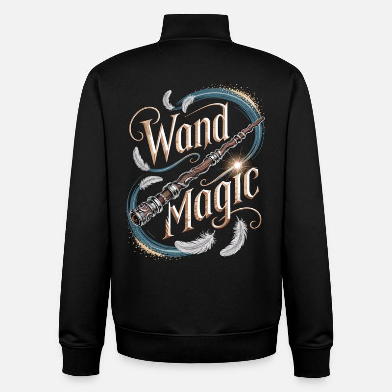 Conception de baguette magique murale - Sweat zippé unisexe en coton bio Stanley/Stella - noir