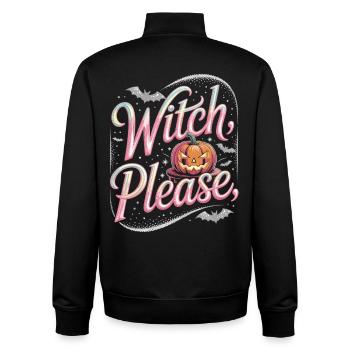 Motif citrouille sorcière d'Halloween - Sweat zippé unisexe en coton bio Stanley/Stella - noir - Dos - AI Model Male 185 light (185cm)