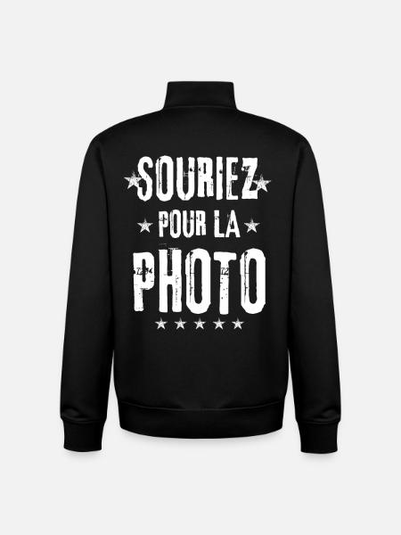 Smile for the photo - Unisex Organic Zip Sweatshirt by Stanley/Stella - black