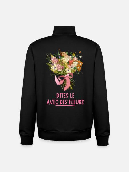 Say it with FLOWERS - Unisex Organic Zip Sweatshirt by Stanley/Stella - black
