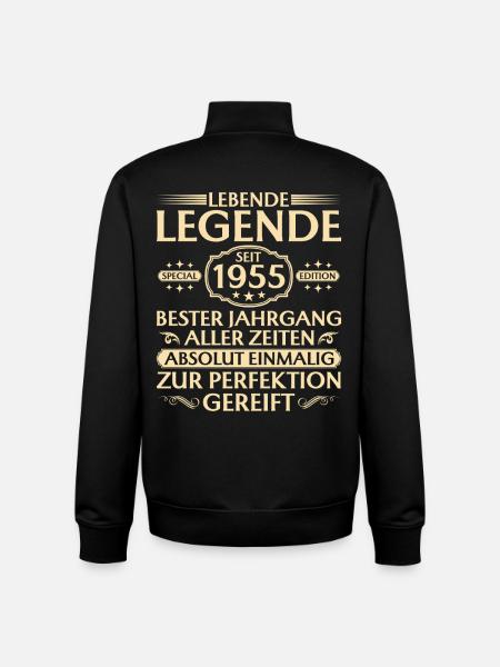 70th birthday - Living legend since 1955 - Unisex Organic Zip Sweatshirt by Stanley/Stella - black