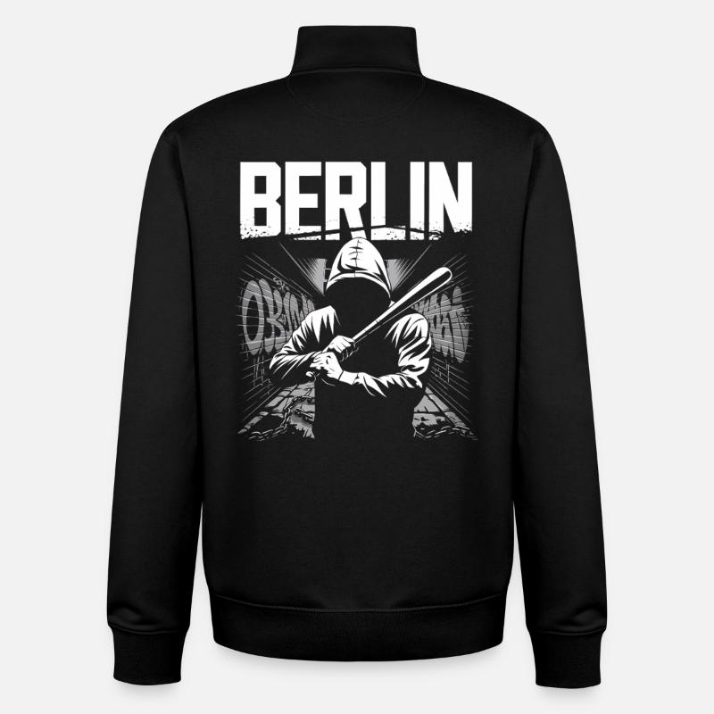 Berlin Street Art Graffiti Design - Sweat zippé unisexe en coton bio Stanley/Stella - noir