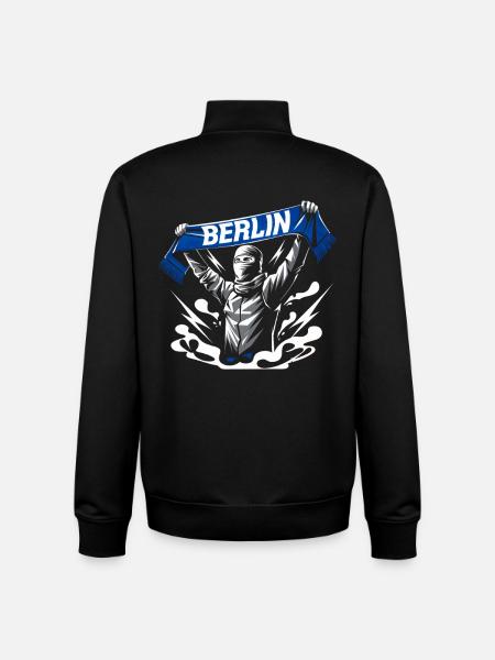 Stylized Neon Graffiti Berlin Scene - Unisex Organic Zip Sweatshirt by Stanley/Stella - black