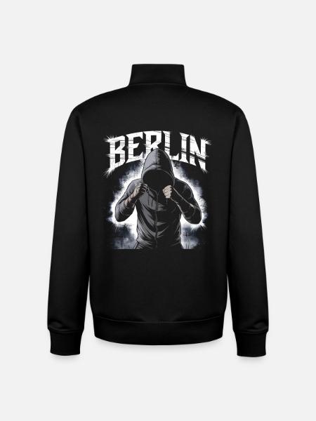 Graffiti-Style Berlin Cityscape - Unisex Organic Zip Sweatshirt by Stanley/Stella - black