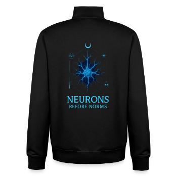 Les neurones avant les normes - Sweat zippé unisexe en coton bio Stanley/Stella - noir - Dos - AI Model Male 185 light (185cm)