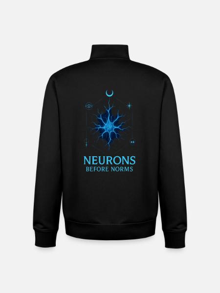 Neurons before norms - Unisex Organic Zip Sweatshirt by Stanley/Stella - black