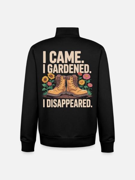 Gardening motivation with boots - Unisex Organic Zip Sweatshirt by Stanley/Stella - black