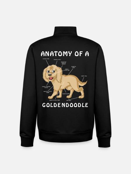Golden Doodle Anatomical Illustration - Unisex Organic Zip Sweatshirt by Stanley/Stella - black