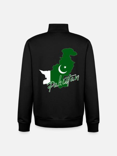 Map of Pakistan, flag of Pakistan - Unisex Organic Zip Sweatshirt by Stanley/Stella - black