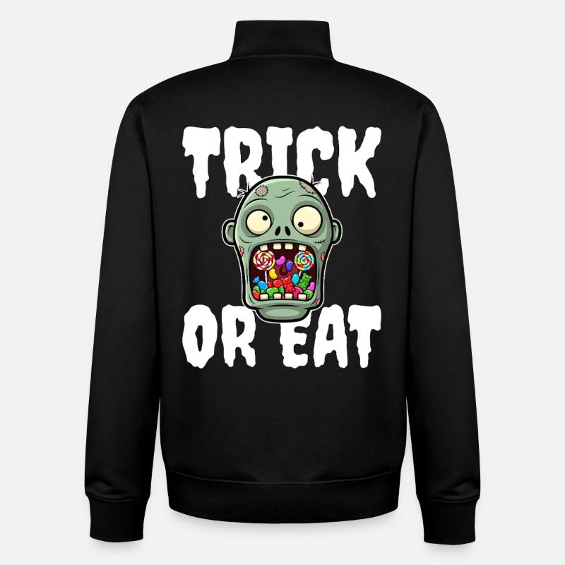 SÜSSES ODER ESSEN - ZOMBIE HALLOWEEN - Unisex Organic Zip Sweatshirt von Stanley/Stella - Schwarz
