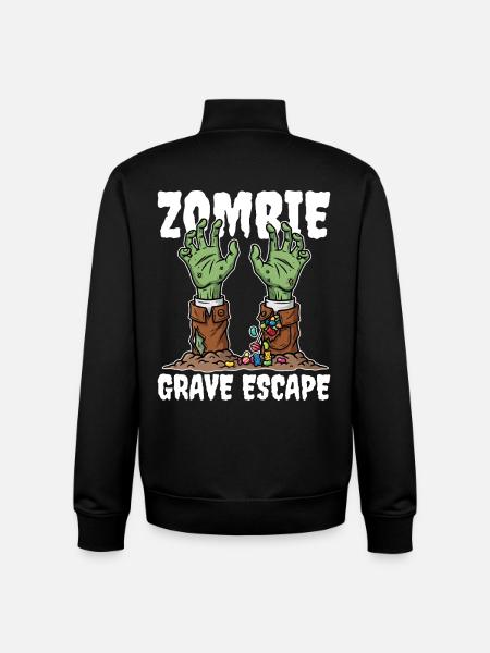 ZOMBIE_GRAVE_ESCAPE - Sweat zippé unisexe en coton bio Stanley/Stella - noir