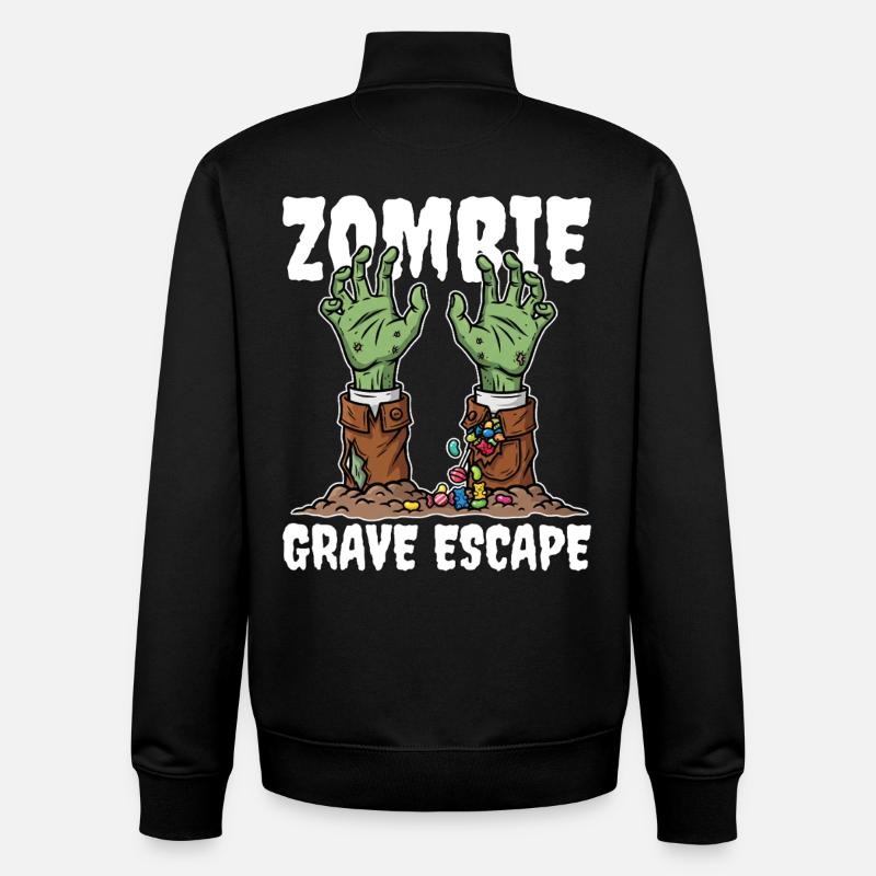 ZOMBIE_GRAVE_ESCAPE - Sweat zippé unisexe en coton bio Stanley/Stella - noir