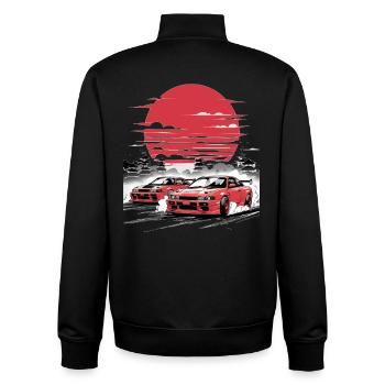 Retro Japan Car Drift Shirt - Unisex Organic Zip Sweatshirt von Stanley/Stella - Schwarz - Hinten - AI Model Male 185 light (185cm)