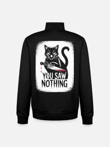 Düstere Katzen-Motiv mit Blutigem Messer - Unisex Organic Zip Sweatshirt von Stanley/Stella - Schwarz