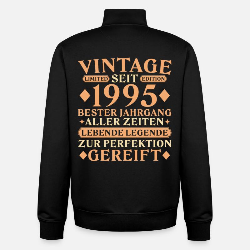 Millésime 1995 - 30e anniversaire - Sweat zippé unisexe en coton bio Stanley/Stella - noir
