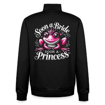 Froschprinzessin Bald Braut Design Bachelorett - Unisex Organic Zip Sweatshirt von Stanley/Stella - Schwarz - Hinten - AI Model Male 185 light (185cm)