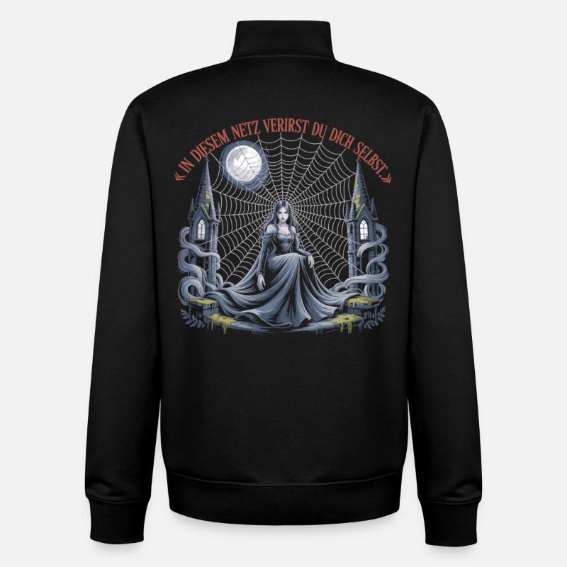 Gothic Spiderweb Woman Shirt - Unisex Organic Zip Sweatshirt by Stanley/Stella - black