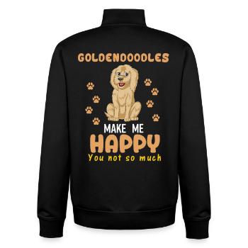 Goldendoodles Make Me Happy – Lustiger Hundeliebhaber Zitat - Unisex Organic Zip Sweatshirt von Stanley/Stella - Schwarz - Hinten - AI Model Male 185 light (185cm)