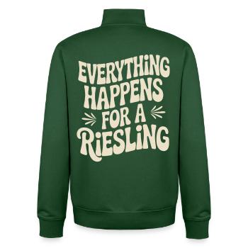 Vin Buveur De Vin Tout Arrive Pour Un Riesling - Sweat zippé unisexe en coton bio Stanley/Stella - vert bouteille - Dos - AI Model Male 185 dark (185cm)