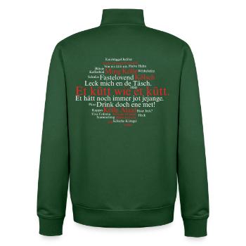 Köln Kölsch Wortwolke Kölner Karneval Alaaf Kölle - Unisex Organic Zip Sweatshirt von Stanley/Stella - Flaschengrün - Hinten - AI Model Male 185 dark (185cm)