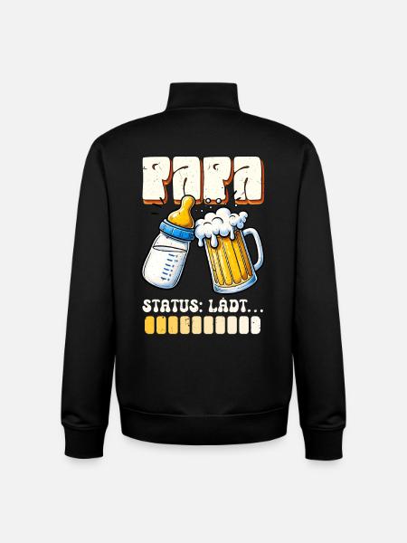 Expectant father DAD STATUS LOADING Funny - Unisex Organic Zip Sweatshirt by Stanley/Stella - black