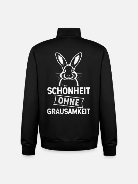 Animal testing BEAUTY WITHOUT CRUELTY - Unisex Organic Zip Sweatshirt by Stanley/Stella - black