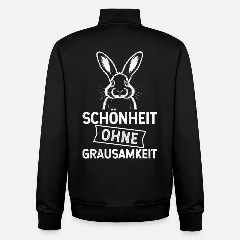 Tierversuche SCHÖNHEIT OHNE GRAUSAMKEIT - Unisex Organic Zip Sweatshirt von Stanley/Stella - Schwarz
