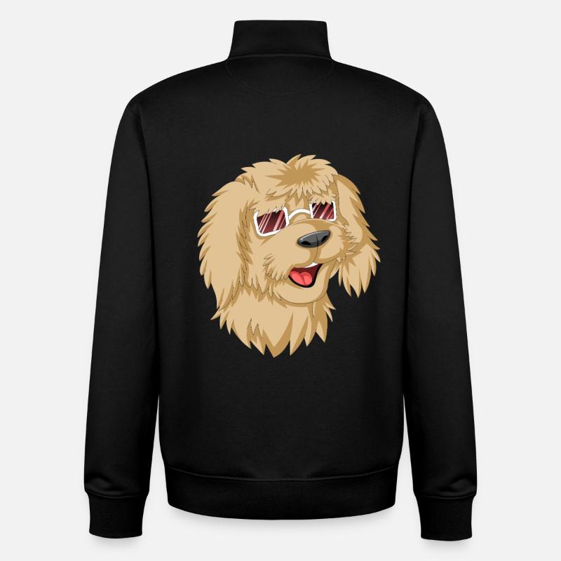 Loving Doodle with Sunglasses - Unisex Organic Zip Sweatshirt by Stanley/Stella - black