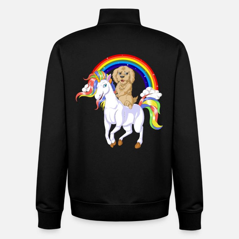 GoldenDoodle Reiten Einhorn - Unisex Organic Zip Sweatshirt von Stanley/Stella - Schwarz