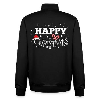 Happy Christmas Gift Idea - Unisex Organic Zip Sweatshirt by Stanley/Stella - black - Back - AI Model Male 185 light (185cm)