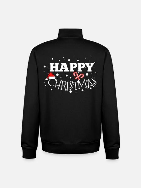 Happy Christmas Gift Idea - Unisex Organic Zip Sweatshirt by Stanley/Stella - black