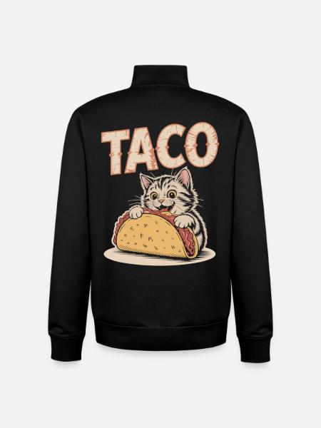 Playful taco kitten design - Unisex Organic Zip Sweatshirt by Stanley/Stella - black