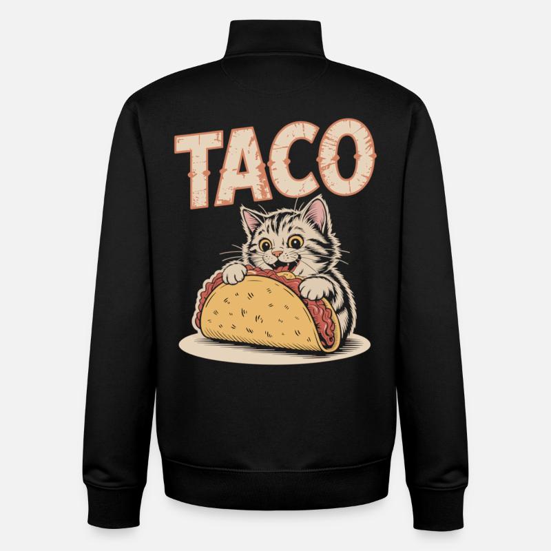 Conception ludique de chaton taco - Sweat zippé unisexe en coton bio Stanley/Stella - noir