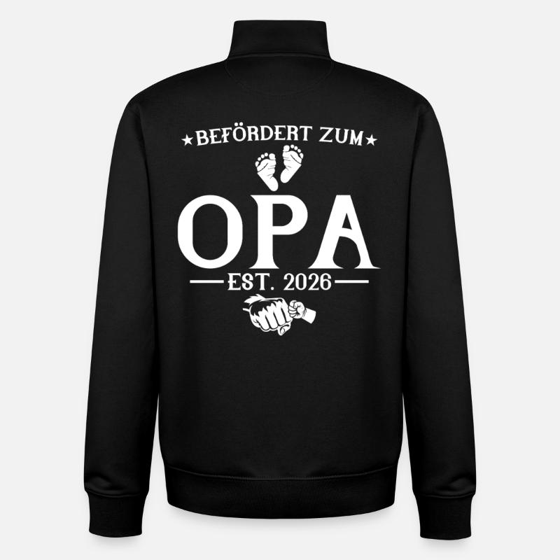 Befördert zum Opa est. 2026 - Unisex Organic Zip Sweatshirt von Stanley/Stella - Schwarz